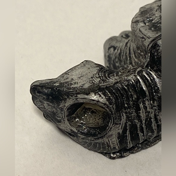 Vintage Turtle figurine painted Black and silver Made in Italy - Picture 2 of 15